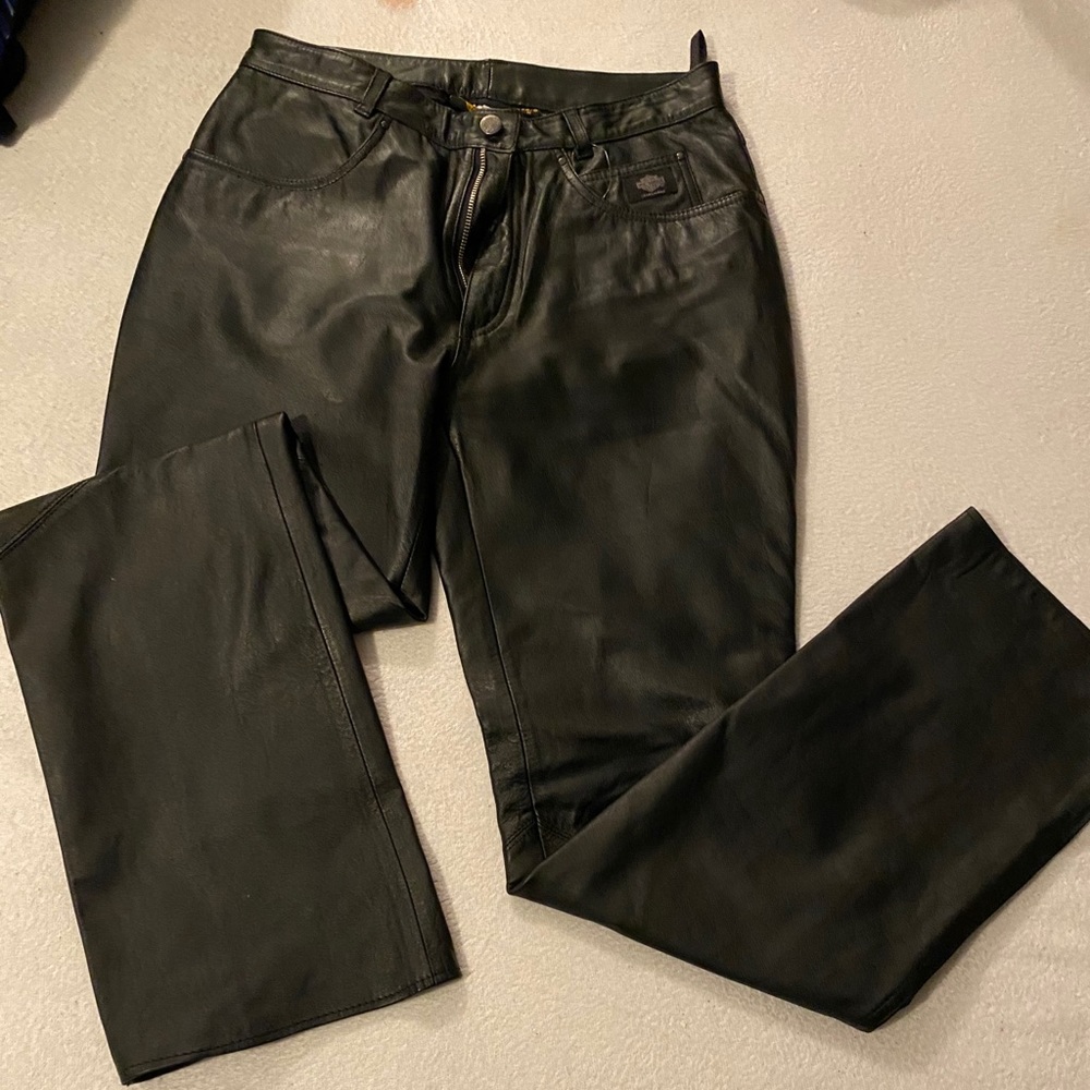H-D leather motorcycle pants